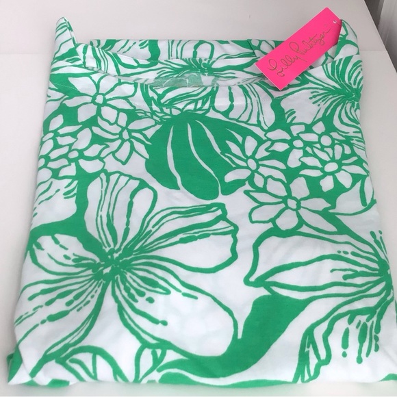 Lilly Pulitzer Dress Lidiya Boat Neck Spearmint Oversized Kiss My Tulips - Picture 9 of 12